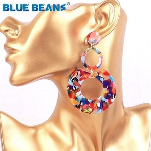 Acrylic Earrings Boho Acetate Bohemian 2019 Women Drop Jewelry Big Fashion Long luxury trendy cc earings leopard handmade korean