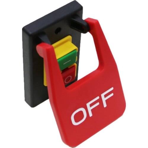 1PC Table Saws Electromagnetic Pushbutton Switch Paddle Switch 220V-240V 16A 5E4 safety switch with emergency stop cover