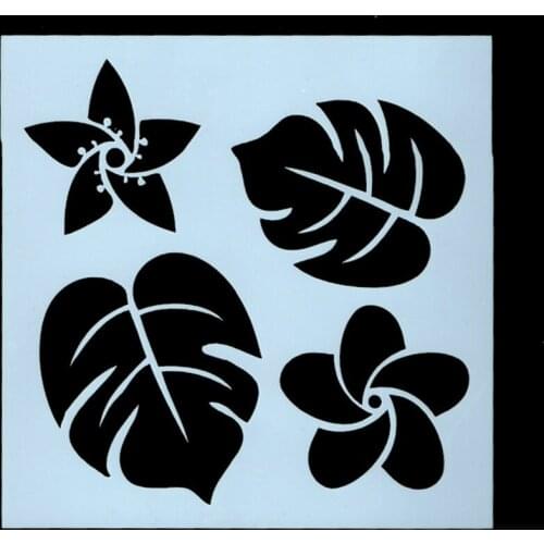 13*13 Leaves Layering Stencils graffiti hand copied board hollowed out diy photo album graphic spray painting tool