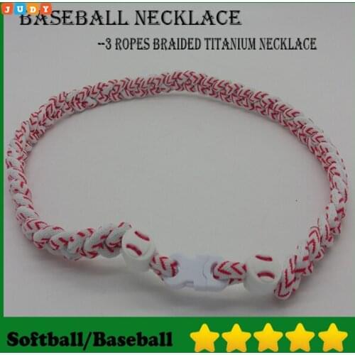 2019 DHL shipping New brand Baseball/Softball Sports Titanium 3 Rope Braided Sport Necklace