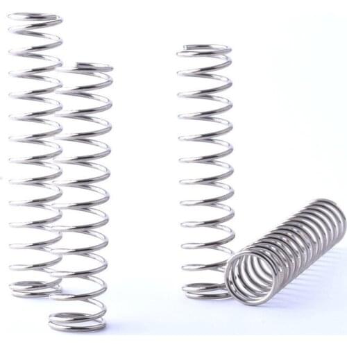 5pcs Wire Dia. 0.7mm Galvanized Compression Springs Out Diameter 5/6/7/9/10/11/12mm Pressure Springs Length 60/70/80/90/100mm