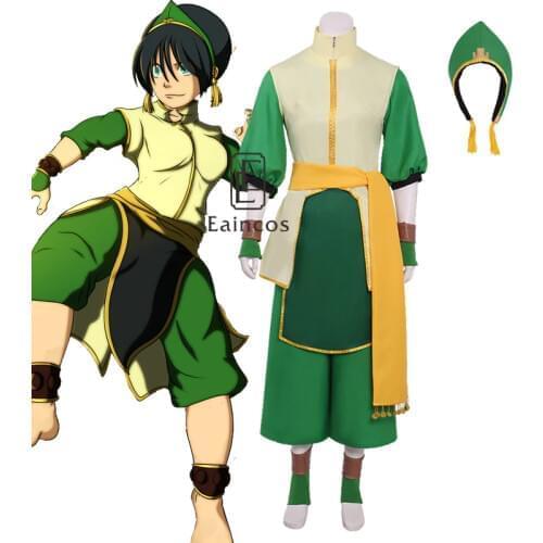 Anime Avatar The Last Airbender Toph Beifong Cosplay Costume Halloween Party Women Costumes Uniform