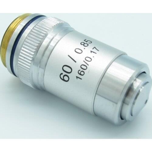 CE,60x/0.85mm- W/Spring Microscope achromatic Objective lens ,DIN160mm for biological microscope, top quality