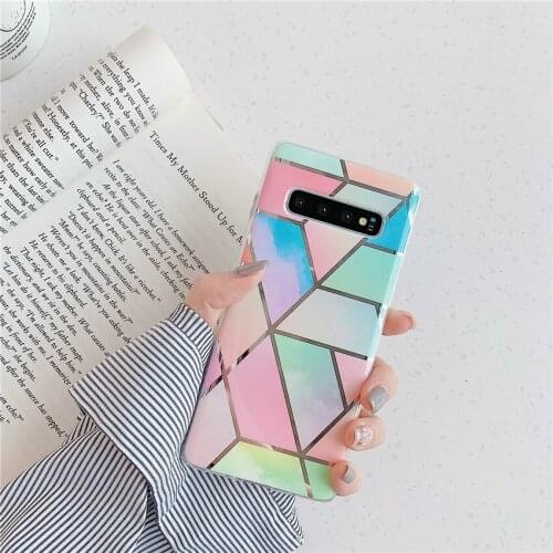 Marble Flower Case For Samsung Galaxy S9 S10e S20 S20 S21 plus Ultra FE Back Cover Soft Silicone Phone Cases Cartoon Coque Shell