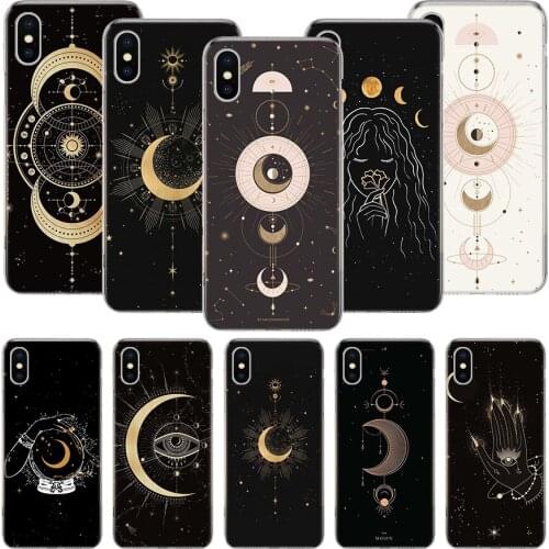 Moon Mystery Totem Witche Phone Case For iPhone 11 12 Pro XS XR X Max 7 8 6 6S Plus Mini + 5 SE Pattern Customized Coque Cover C