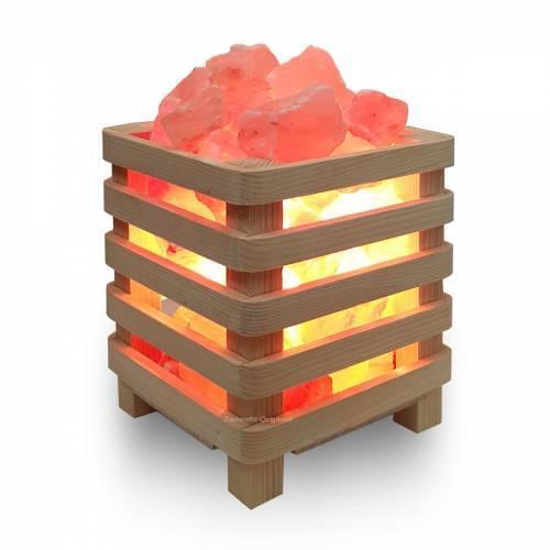 Handmade Wooden Case Design Miniature Healthy Night Lamp Turkey Çankırı Himalayan Mineral Salt Lamp