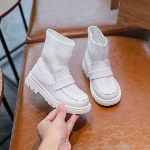 Child Girl Winter Sneakers For 2020 Boys Leather Boots Autumn Fashion Socks Shoes Big Kids Boots 3 4 5 6 7 8 10 11 12 Years Old