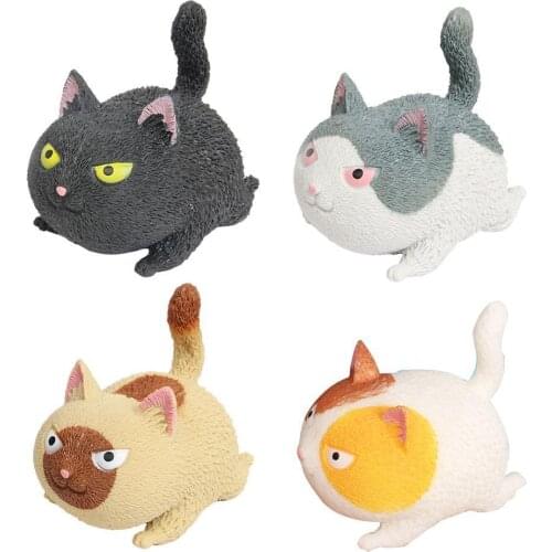 Child Creativity Pinch Cute Small Angry Cat Emulation Kitty Vent Reduced Pressure Adult Relieve Unzip Artifact Toy Kids Gifts