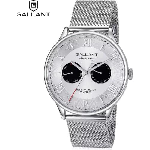 Mens Stainless Quartz Watch Multi Dial Luxury Watches for Men Waterproof Wrist Watch with Mesh Steel Band Auto Date Day Watch