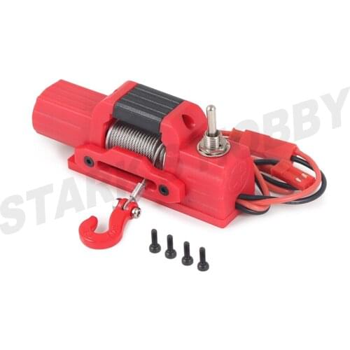 Plastic Mini Electric Winch with Control Switch for 1/10 RC Crawler Car Traxxas TRX4 Axial SCX10 RC4WD TF2 Tamiya CC01 D90 JIMNY