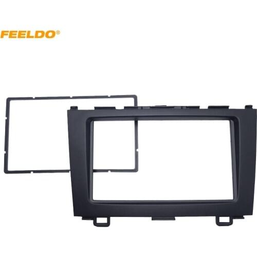 FEELDO Double Din Audio Fascia for HONDA CRV 2007-2012 Radio CD GPS DVD Stereo Panel Dash Mount Installation Trim Kit