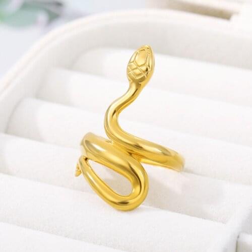 Gothic Snake Rings For Women Fashion Punk Snake-shaped Rock Stainless Steel Ring Men Vintage Animal Nightclub Jewelry Wholesale