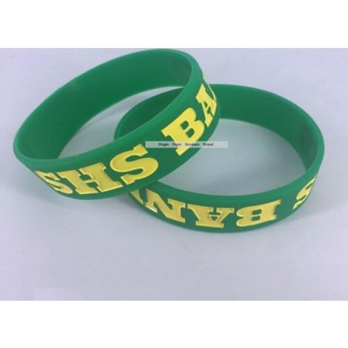 Hot Fashion Women Men KTV Club Sports 1 inch Silicone bands Logo Custom Print rubber bracelets