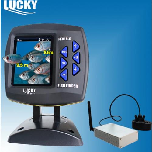 Lucky Fish Finder FF918-CWLS wireless Echo sounder Wireless Sensor Sonar for Fishing Fishfinder for Boat #C5