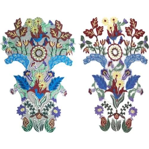 New Arrival Rose Flower Collar Sew on Patch Applique Badge Embroidered Dress Handmade DIY Craft Ornament Fabric Sticker