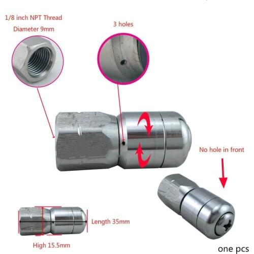 NPT 1/8 inch Female Thread Rotary Cleaning Nozzle Sewer cleaning nozzles Pressure washer accessories