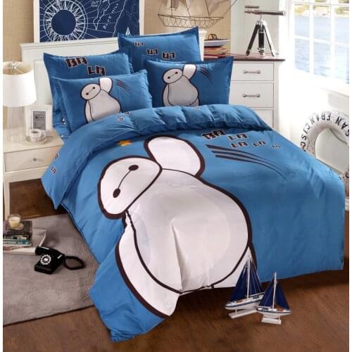 Baymax Big Bero Quilt Duvet Covers Full Size Bedding Set for Girls Room Childrens Bed Linens Queen Bedspreads Disney Character