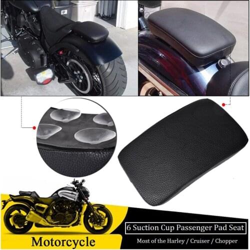 Motorcycle Suction Cup Rectangular Rear Pillion Passenger Pad Seat for Harley Davidson Bobber Chopper Motorbike Accessories