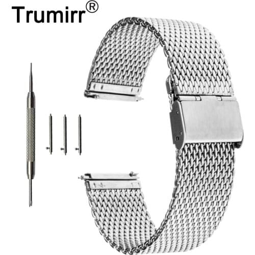 18mm Milanese Watch Band Quick Release for Withings Activite / Steel / Pop Mesh Stainless Steel Strap Wrist Belt Bracelet + Tool
