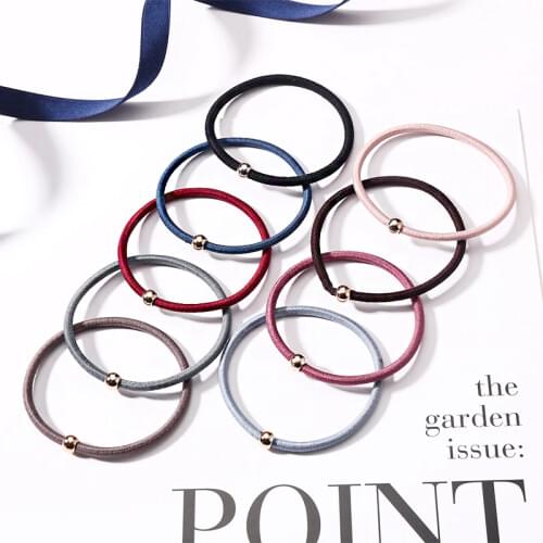 New 9PCS/Lot Women Basic Colorful Golden Ball Elastic Hair Bands Ponytail Holder Lady Rubber Bands Tie Gum For Hair Accessories