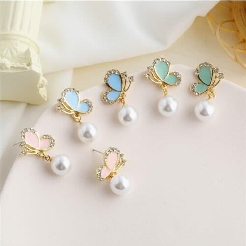 Butterfly Earrings Dangle Earring for Women 2020 Pearl Cute Korean Earring Jewelry Birthday Gifts orecchini donna