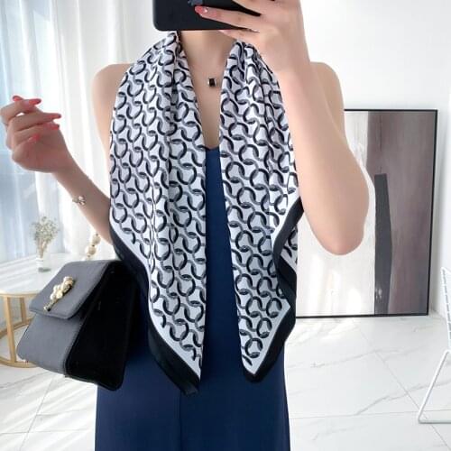 2021 spring new female scarf high quality shawl silk fashion scarf head scarf beach sun protection Baotou scarf 90cm * 90c