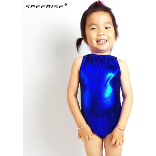 Speerise New 3-12 Years Back Zipper Toddler & Teens Girls Shiny Ballet/Skate Gymnastics Leotard Sleeveless Children Dancewear