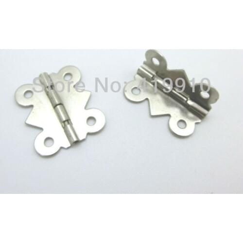 Free Shipping-50pcs Silver Tone 4 Holes Door Box Butt Hinges 20x24mm,Wide Size:19mm-20mm J1792
