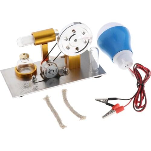 Creative Stirling Engine Generator Steam Physics Science Toy with Bulb