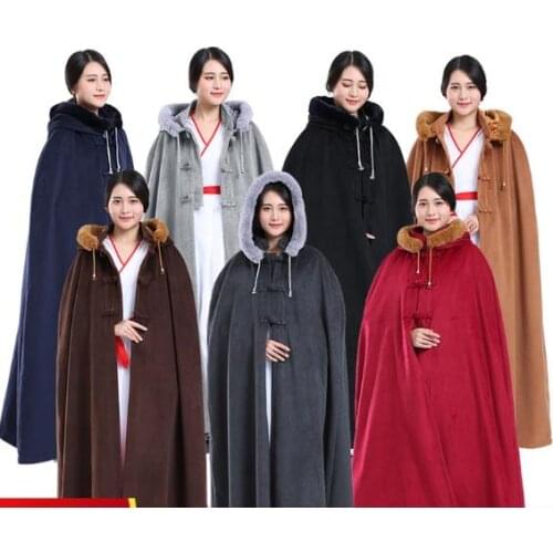 Unisex kids&Adult Winter warm buddhist meditation cloak shaolin monk kung fu cape buddha robe Lay zen suits black/red/gray/blue