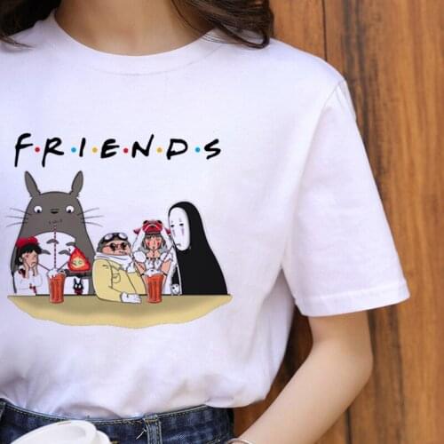 Totoro Harajuku Ullzang T Shirt Women Studio Ghibli Kawaii T-shirt Miyazaki Hayao Funny Cartoon Tshirt Cute 90s Top Tees Female