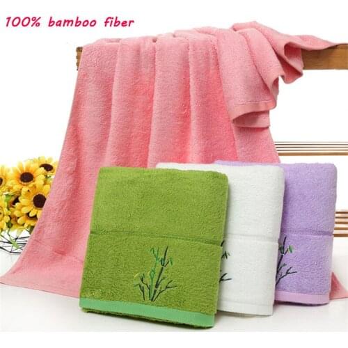 100% Bamboo Fiber Super Absorbent Face Bath Towel Set High Quality Embroidered Bathroom Bath Towels Thicking Adults Couple Towel