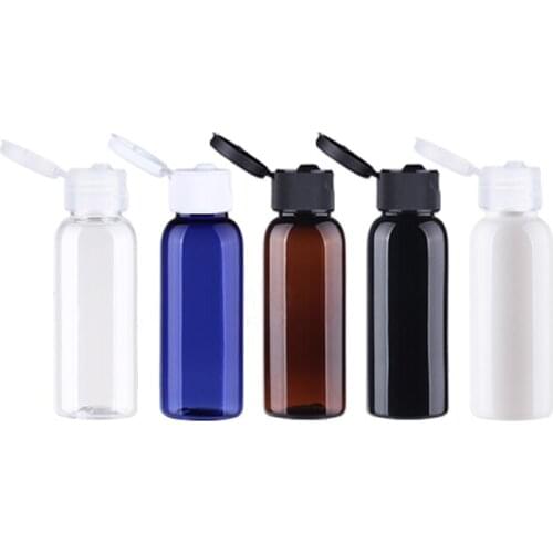 100pcs 30ml PET Cosmetic Mini Bottles,Plastic Lotion Packaging Container With flip Lid,30CC Small Plastic Travel Bottle Vials