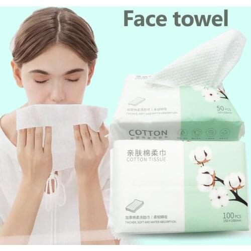 100PCS Disposable Wash Face Towel, Clean Face Towel, Make of Cotton, Remove Makeup Towel, Wash Facial Tissue