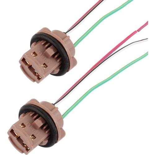 2 Pcs 7443 Bulb Socket Female Adapter for Brake Lights