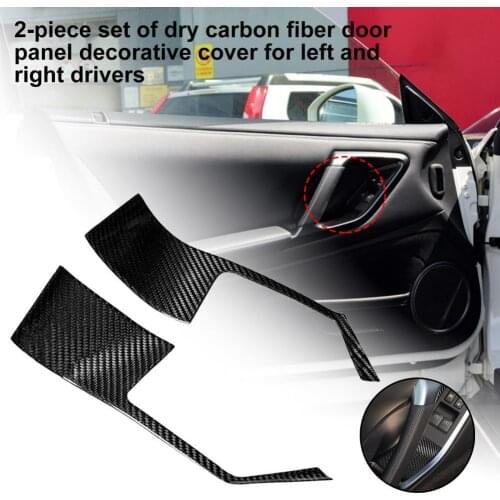 2Pcs Door Panel Cover Carbon Fiber Black Car Door Panel Protector for Nissan GT-R35 2008 2009 2010 2011 2012 2013 2014 2015 2016