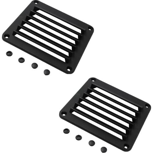2 Pieces Black ABS Louvered Vent 5-1/2inch X 4-7/8inch For Boat
