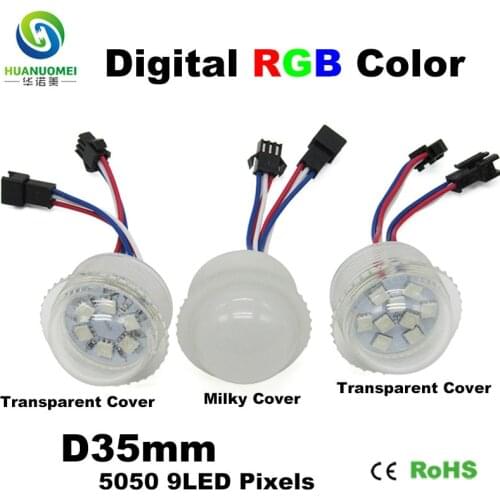 35mm 9LEDs UCS1903 digital waterproof smart pixel rgb led module rgb 5050 smd lamp addressable bulb amusement park ride light