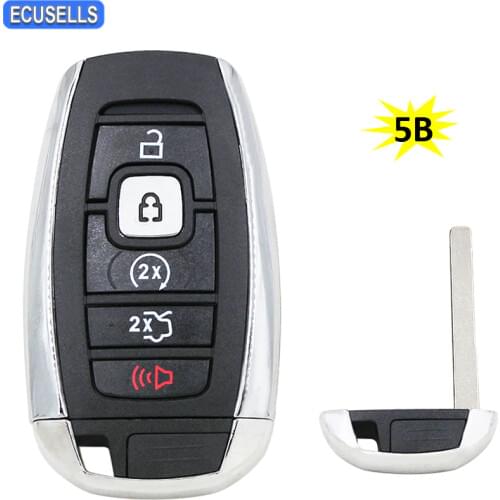 5 Button Remote Car Key Shell Case P/N: M3N-A2C94078000 164-R8154 for Lincoln Continental MKC MKZ 2017 2018 with Uncut Blade