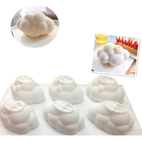 6 Hole Cloud Silicone Cake Mold For Baking Mousse Chocolate Sponge Moulds Pans Cake Decorating Tools Cake Accessories Moule
