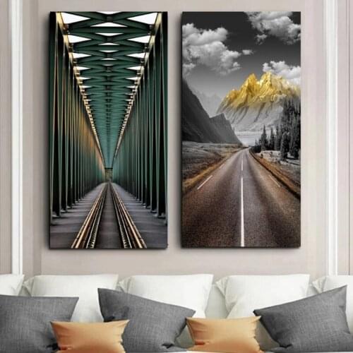 Abstract Landscape Space Geometry Canvas Painting Wall Art Posters Prints Wall Pictures for Living Room Home Wall Cuadros Decor