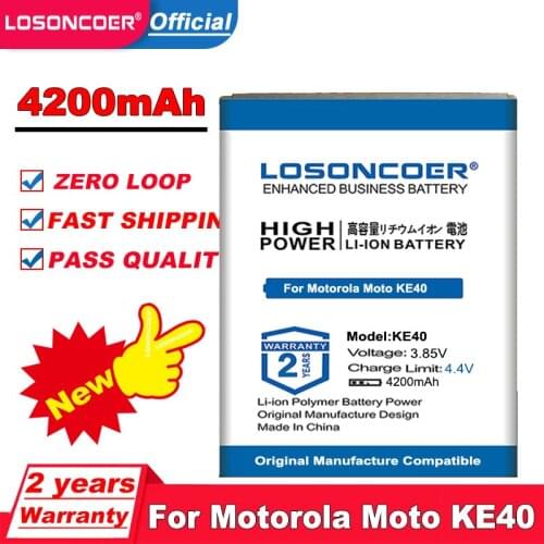 LOSONCOER Top Brand 100% New 4200mAh KE40 Battery for Motorola Moto KE40 in stock