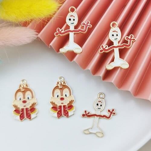 ApeUr 10pcs Cartoon Animals Squirrel Dancing Boy Enamel Charms Metel Pendants Fit DIY Jewelry Accessory Bracelet Hair Findings