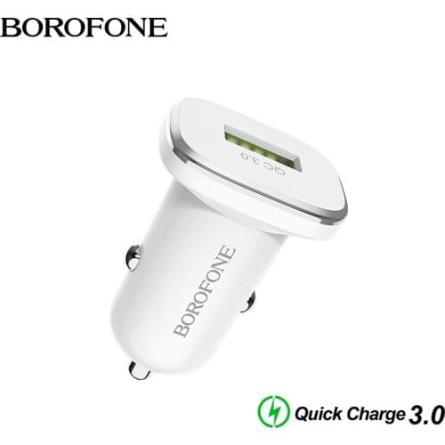 BOROFONE USB QC 3.0 Car Charger Quick Charge 3.0 for Phone 12 Pro Max Fast USB Portable Car Charger For Huawei Samsung