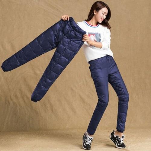 Outdoor New Women Pants Elastic Waist Trousers Winter Down Pants Lady 5 Colors Pants Female Warm Thick Fast Shipping