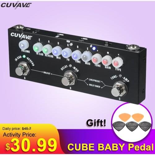 CUVAVE CUBE BABY Portable Multifunctional Electric Guitar Effect Pedal Combined Guitar Pedal Recording Audio Interface Function