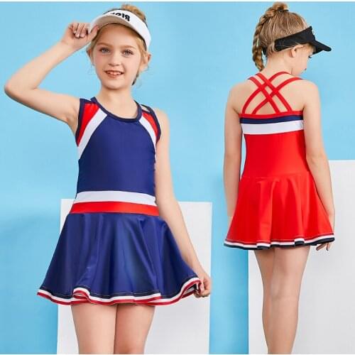 Girls Swimwear with Skirt One Piece Swimsuit for Kids Tank Swim Dress Monokini Swimming Suits Beach Bathing Suit 12-15 Years