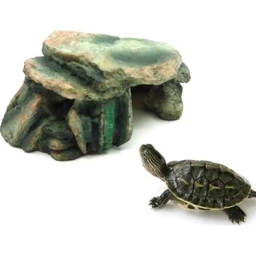 Lizard Small Animal Hiding Cave Resin Aquarium Fish Tank Landscape Turtle Reptile Basking Hide Habitat Decoration Ornament