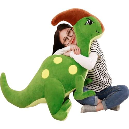 Dorimytrader Cute Simulation Animal Parasaurolophus Plush Toy Big Stuffed Dinosaurs Doll for Children Toy Gifts