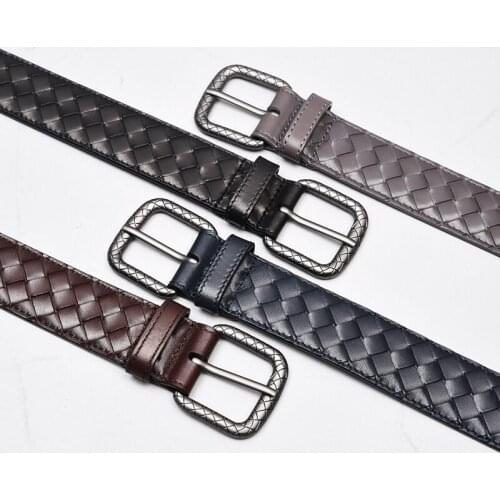 Mens Belt Genuine Leather Woven Belts for Male Luxury Brand Designer GG Quality Fashion Calf Famous Brands New 2021 Kitting
